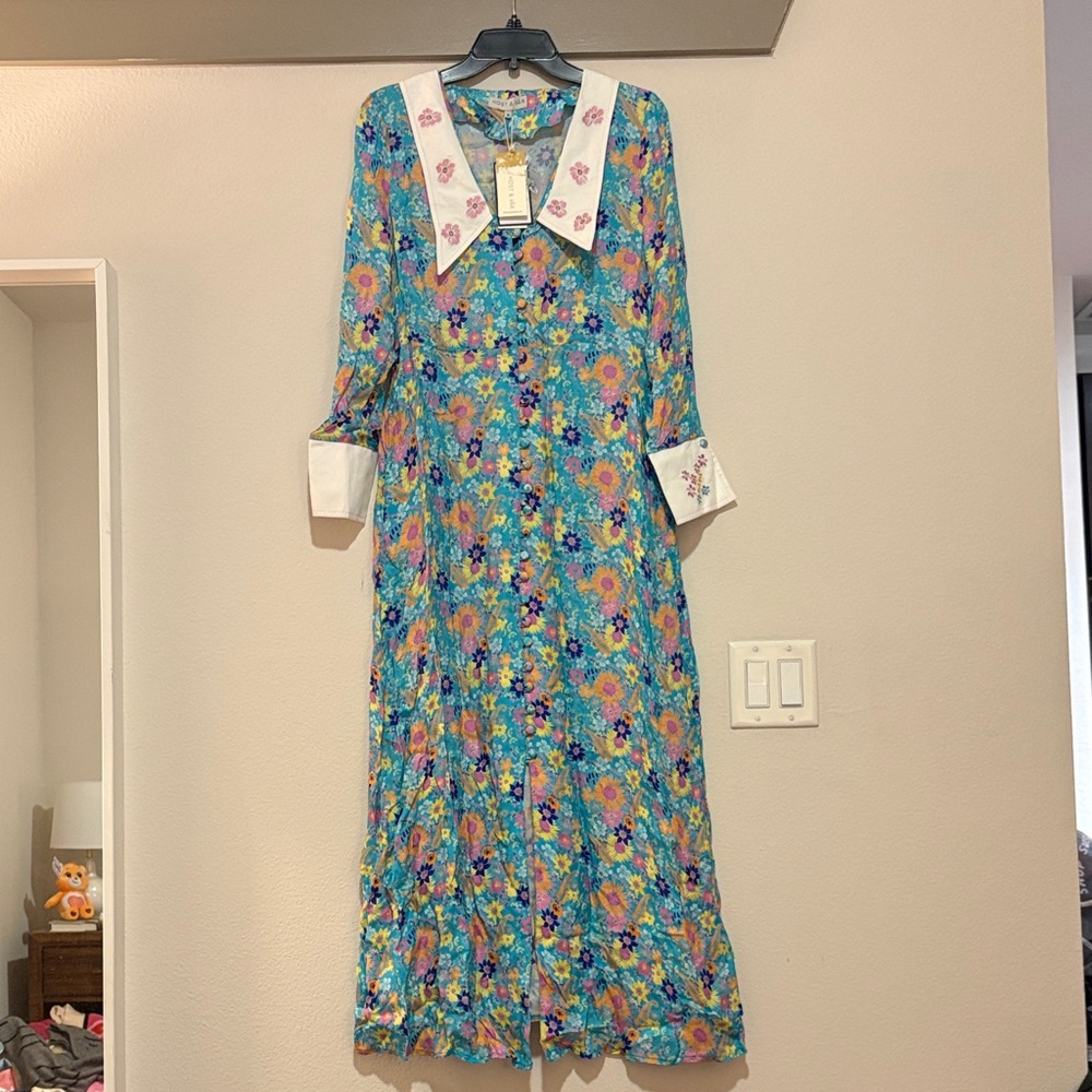 Host & Var Blazing Star Long Floral Dress SZ M NWT - Picture 2 of 5